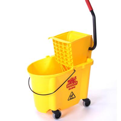 China Wholesale Viable Clean Floor Wringer Plastic Mop Bucket With Wheels Wipe Wringer for sale