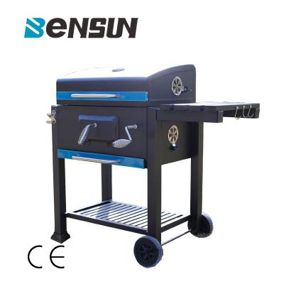 China 2020 Hot Sale SEJR Charcoal BBQ Grill Cart Smoker BBQ Grill Adjustable Height for sale