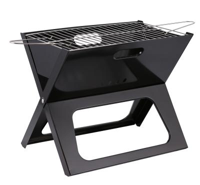 China Hot Selling Black X Shape Outdoor Adjustable Height Camping Charcoal Table Folding BBQ Portable Grill for sale