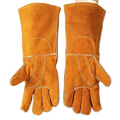 China Easily Cleaned Hot Sales Oven Grilling Heat Resistant BARBECUE GLOVE Leather BBQ Tools Anti-scald and Anti-scalding Insulatio GLOVES for sale