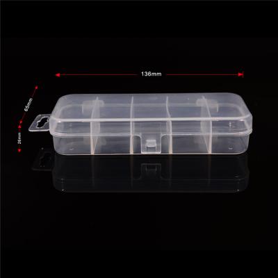 China Wholesale Non-toxic 5 Grid Multifunctional Transparent Obvious Strength Plastic Fishing Tackle Box For Fishing Lure Fishing Tackle Bait for sale