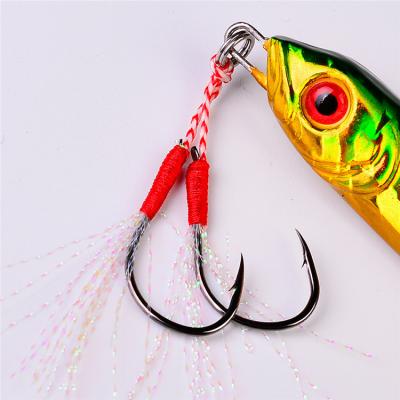 China Hot Sale One-stop Service Hook Set Ganchos De Pesca Lead Platinum Fishing Lure Pancing Crank Barbed Single Hook With Feather for sale