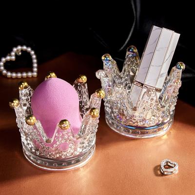 China Hot Sale Makeup Tools Gold Crown Shape Makeup Sponge Holder for sale