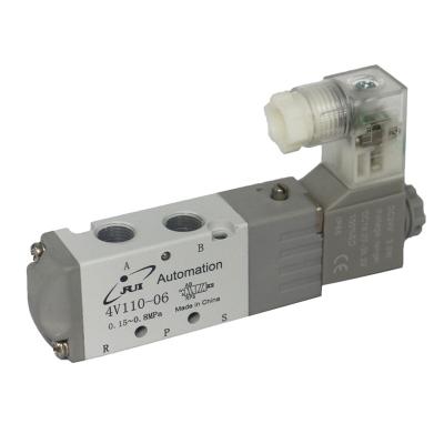 China 4V110-06 5/2 Way 24V 220V Air Control General Pneumatic Industrial Electric Solenoid Solenoid Valve for sale