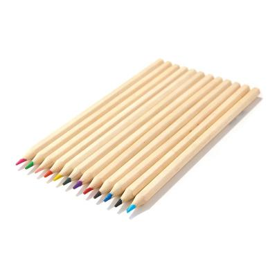 China Drawing Pencil Customized Logo 7 Inch Student Kids Drawing Pencil Color Natural Wood Pencil In Paper Tube for sale