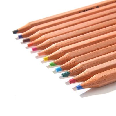 China Student Drawing Pencil Customized Logo 7 Inch Hexagonal Natural Wooden Pencil Jumbo Colored Pencil With Lead High Quality For Kids Drawing for sale