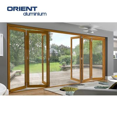 China China factory low price thermal break tempered glasses aluminum alloy folding door and screen China factory price for sale