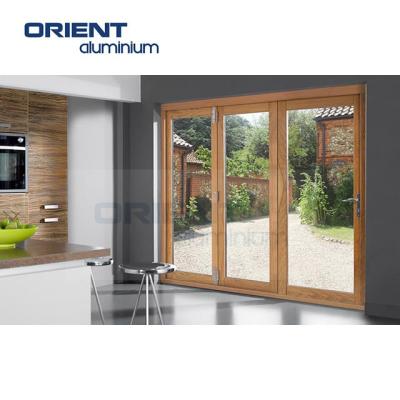 China Contemporary Double Glazed Aluminum Sliding Glass Door Frame 3 Panel Glass Doors for sale