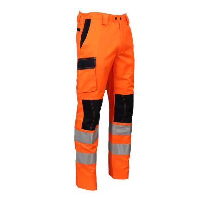 China Breathable Reflective Poly-cotton Twill Fabric Customized Traffic Construction High Visibility Safety Reflective Pants for sale