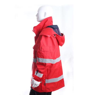 China Customized Wholesale Water Proof Hi Red Reflective Safety Raincoat for sale