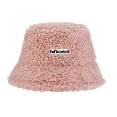 China breathable & Fashion Waterproof Korean Winter Furry Hat With Striping Fisherman Bucket Hat Winter Hats For Ladies for sale