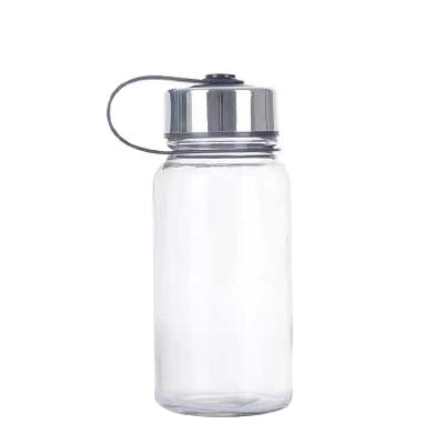 China Customization pastoral logo factory high borosilicate glass sports water bottle for tea juice drink for sale