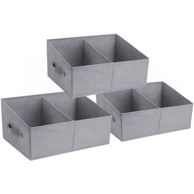 China Sustainable Storage Boxes With Compartment , Foldable Storage Basket With Reinforced Handle for sale