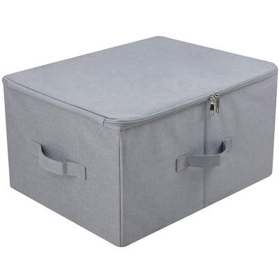 China Durable dust proof closet clothes storage boxes with zipper lid, breathable fabric and collapsible design for seasonal garment organization for sale