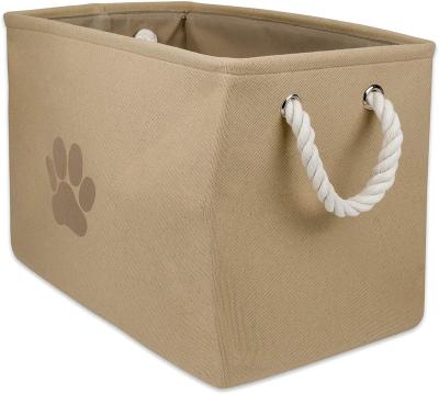 China Folding Pet Toy and Folding Basket Storage Bins Basket Pet Toy Chest Cotton Linen Storage Accessory for Clothing for sale