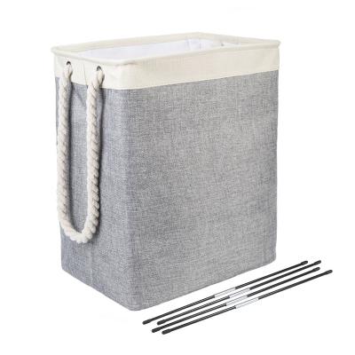 China Home Cloth Laundry Hamper , Collapsible Cloth Linen Laundry Hamper Integrated Liner With Detachable Brackets Well for sale