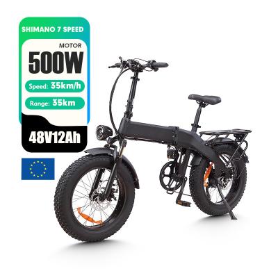 China Aluminum Alloy EU Warehouse Adults Electric Mountain Bicycle 48V 12AH 500W Off-road Electric Hybrid Bike Electric Fat Tire Bike for sale