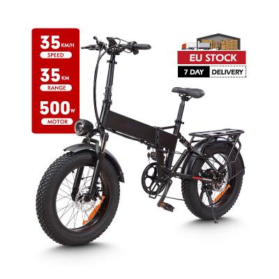 China Aluminum Alloy MZ-11 500W 48V12AH Bicicleta Electrica Adults 20inches Fat Tire Electric Folding Mountain Bike E Bike In Stock for sale