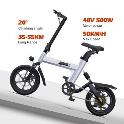 China Aluminum Alloy High Grade Electric Bicycle 48V Electric Bike Folding Aluminum Alloy City Road Electric Bike 50KM/H E Bike for sale