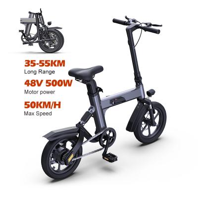 China Aluminum Alloy MZ-2 Long Range Electric Bike 20 inches Electric Hybrid Bicycle 48V 500W Foldable Electric City Bike E-bikes for sale