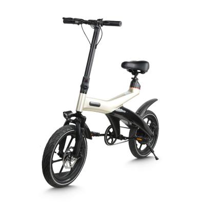 China Carbon Fibre ELEVIO Electric Bike 350W Rear Hub Motor Wheel 16inch Portable Ebike City Road Electric Portable Bike for Women for sale