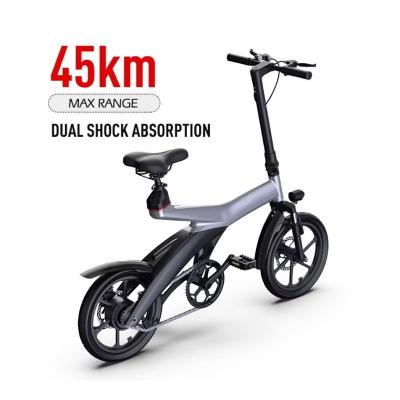 China Carbon Fibre ELEVIO MZ-7 Popular 36V 350W Lady Electric Mini Bike 16 inch Electric Bike for Adult Low Price Ebike Bicycle for sale