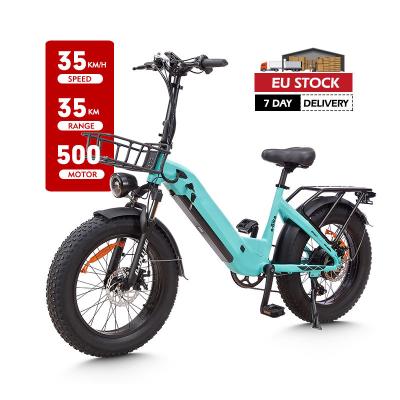 China Aluminum Alloy Powerful 48V 500W 20inches Fat Tire Electric Hybrid City Bike Women Adult Electric Cargo Bike Outdoor E Bike for sale