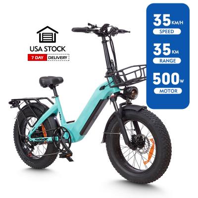 China Aluminum Alloy Top Sale High Quality 20 Inch Fat Tire Electric Bike Bicycle 48V 500W Cheap Price E-bike Adult Electric Hybrid Bike for sale