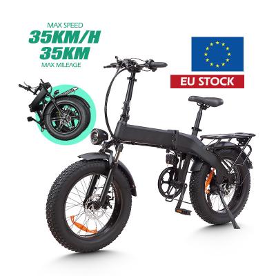 China Aluminum Alloy EU Warehouse Folding Electric Bicycle 48V 12AH 500W Electric Dirt Bike Fat Tire Electric Hybrid City Road Bike for sale