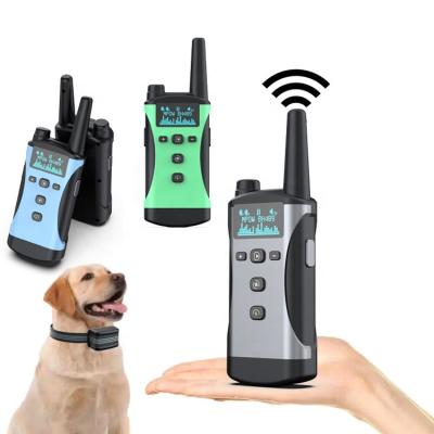 China OEM Sustainable Pet Training Shock Collar With Remote Rechargeable Waterproof Dog Anti Bark Collars for sale