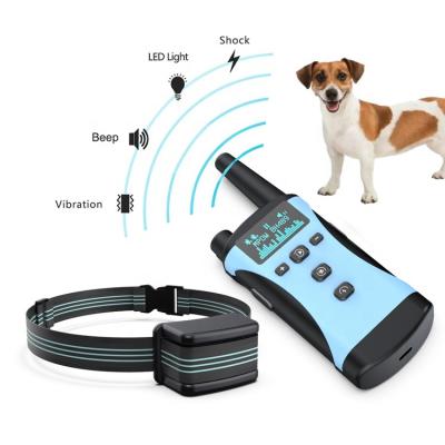 China Sustainable Rechargeable Dog Training Collar With Remote Adjustable 1-99 Shock Level Voice Buzzer Waterproof E Collars for sale