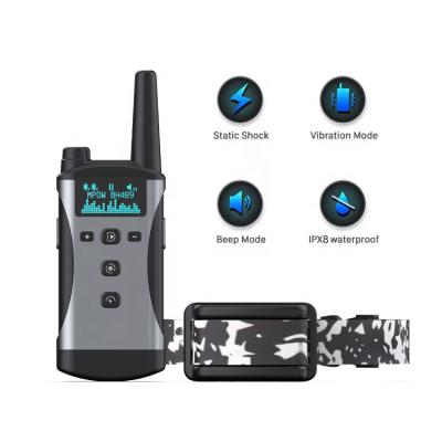 China Viable Dog Remote Control Waterproof Rechargeable Collar With LCD Screen Anti Barking Pet Shock Collars for sale