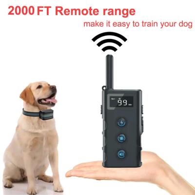 China Viable Beep Vibration Dog Training Shock Rechargeable Collar and Remote Transmitter Range Choice 600M Large for sale