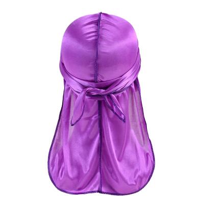 China Custom Designer Durags Vendor Satin Logo Color Silk Durags For Men Street Hip Hop Style Multifunctional Silky for sale