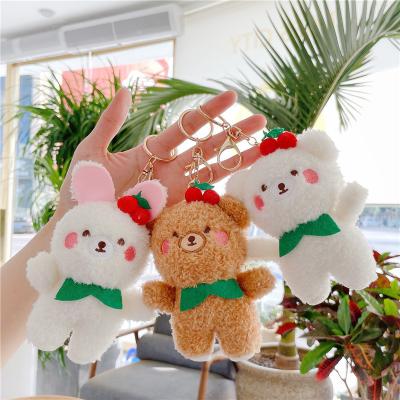 China Eco Friendly Wholesale Cute Cartoon Bear Accessories Bag Fashion Keychains Custom Fluffy Key Chain for sale