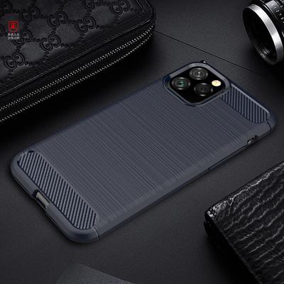 China Portable Carbon Fiber Back Cover Case Fit Soft TPU Cell Phone Cases For Phone 12 11 Pro Max for sale