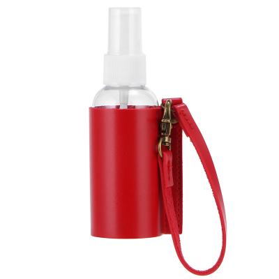 China Multi-Use Color 60ML Bottle Holder PU Sanitizer Holder Tassel Key Chain Plastic Leather Waterless Portable Hand Sanitizer Holder for sale