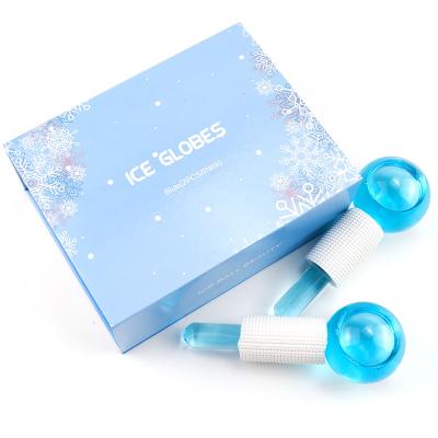 China Original Small Blue Pink Blue Facial Massager Set Color Wrinkle Remover Private Label Glitter Cryo Sticks Magic Ice Globes Roller For Face Facials for sale