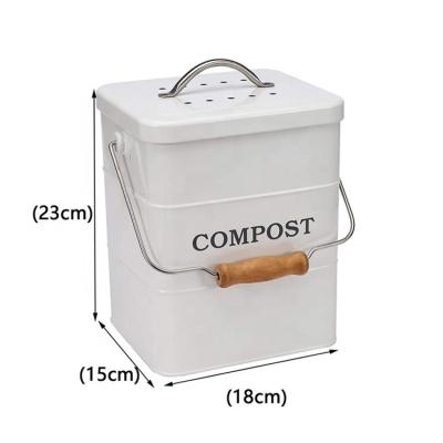 China Wate Sustainable Basket Metal Garden Compost Bin Large Business Kitchen Indoor Compost Bin for sale