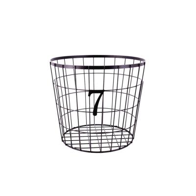 China High Capacity Sustainable European Modern Iron Wire Weaving Round Storage Basket for sale