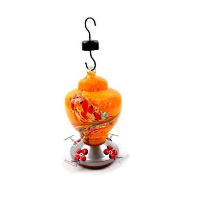 China Hang or Lay Hummingbird Feeder Bird Flat Glass Painted Outdoor Feeder for sale