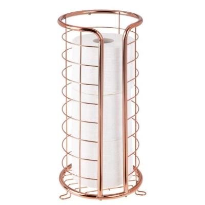 China Hotel Bathroom 3 Rolls Rose Gold Powder Coated Plated Home Bathroom Paper Holder Toilet Paper Holder for sale