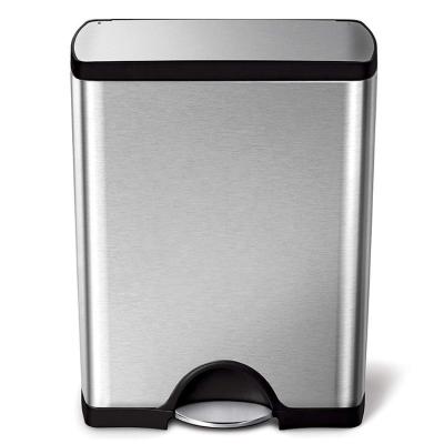 China Sustainable Household High Capacity Metal Durable Custom Stainless Steel Pedal Trash Can for sale