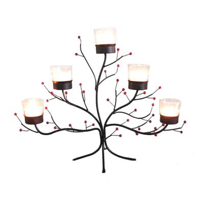 China Home Decoration 5 A.M. Tree Branch Shape Wedding Decoration Metal Candelabra for sale