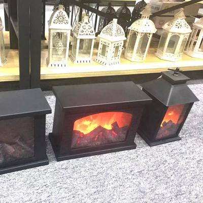 China Retro LED Durable Decoration Fireplace Flame Lantern Home Indoor Decorations for sale