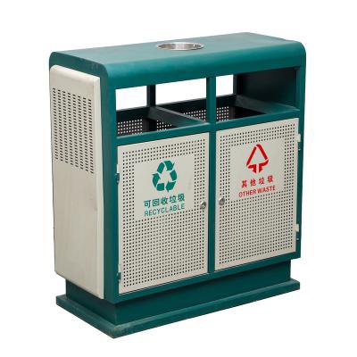 China Pressing Type Steel Plate Iron Paint Bins Sanitation Double Barrel Outdoor Fruit Cooking Box for sale