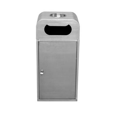 China Pressing Type Modern Stainless Steel Trash Cans Park Scenic Rustproof Small Outdoor Trash Cans for sale