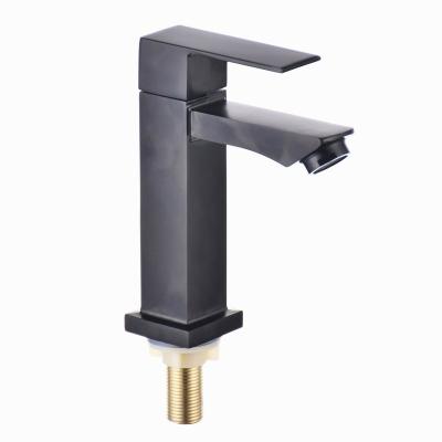 China Custom Black Brass Modern Zinc Water Wash Faucets Metered Stainless Steel-Copper Basin Faucet Bathroom Sink Faucet for sale