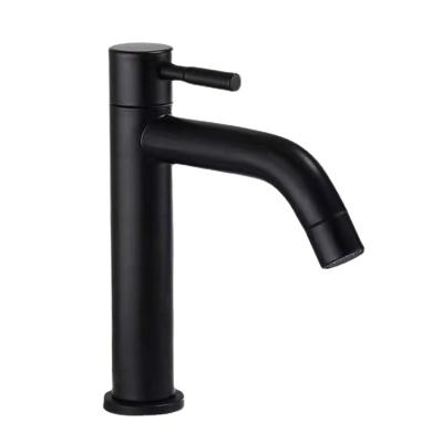 China Metered Water Grifo Basin Faucets Large Black And Small Stainless Steel Bathroom Vanity Faucets Faucets For Cold-Hot Sale Products for sale