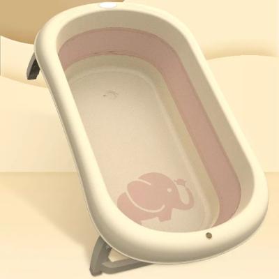 China Newborn To 5 Years Old Baby Portable Bath Tub Free Standing And Comfortable High Quality Plastic Collapsible Folding Bathtub for sale